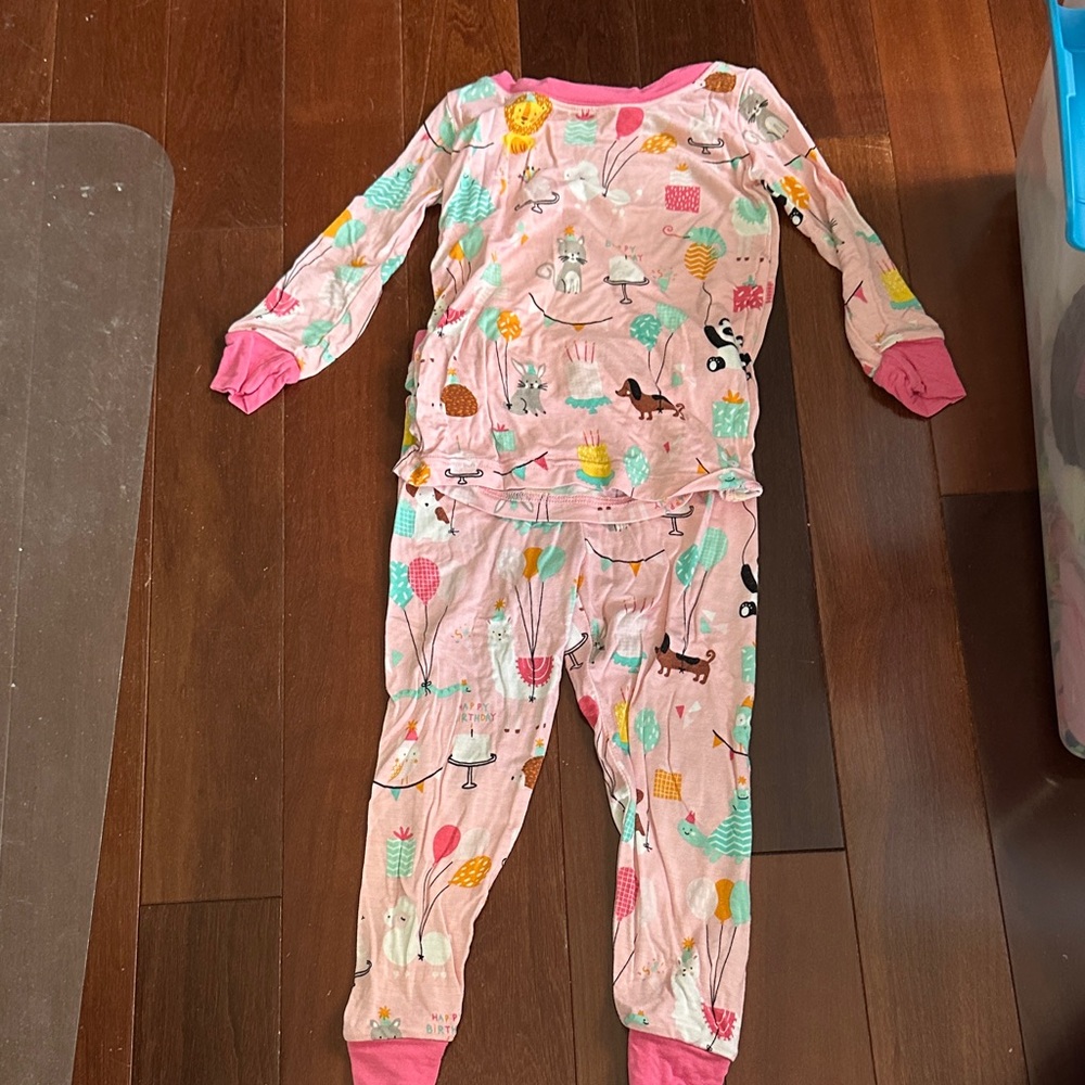 Little Sleepies Pink Pajama Set with Whimsical Print